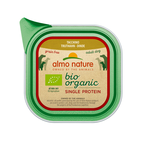 Almo Nature Alu Bio Organic Single Protein 150 g - Hondenvoer - Kalkoen Graanvrij