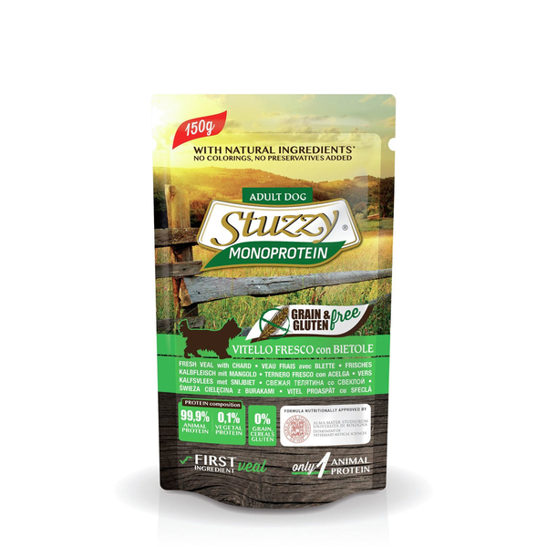 Stuzzy Dog Grain Free Monoprotein Pouch 150 g - Hondenvoer - Kalf