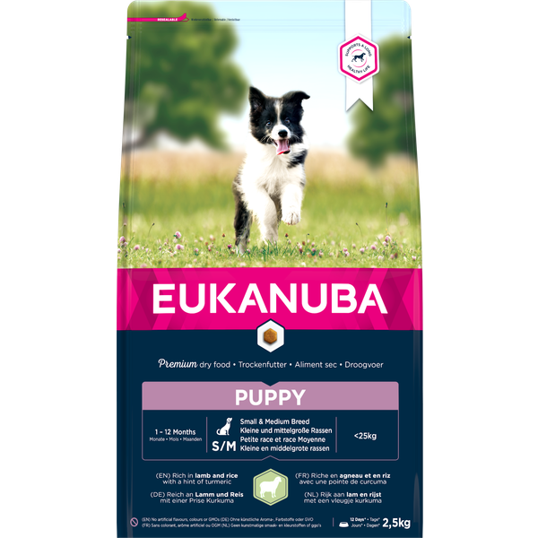 Eukanuba Puppy Small & Medium Breed Lam - Hondenvoer - 2.5 kg