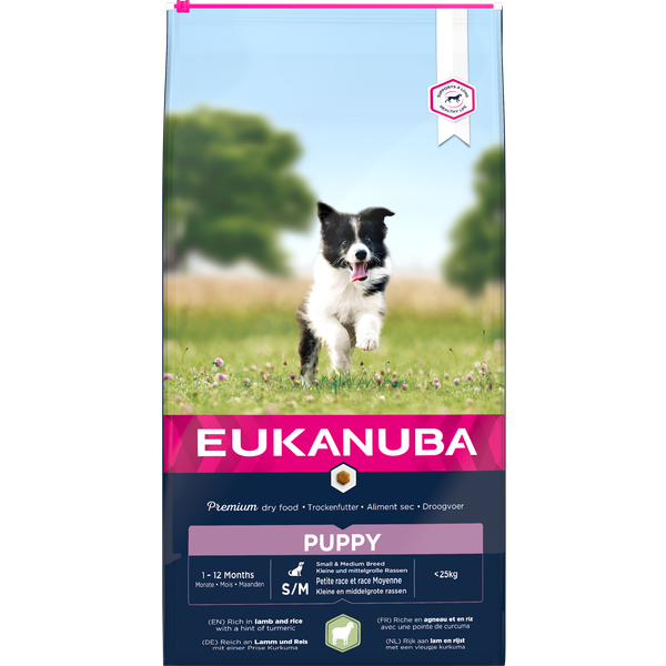 Eukanuba Puppy Small & Medium Breed Lam - Hondenvoer - 12 kg