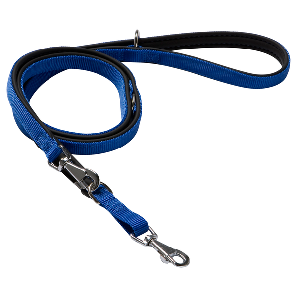 Adori Traininglijn Nylon Soft Blauw&Zwart - Hondenriem - 200X2.0 cm