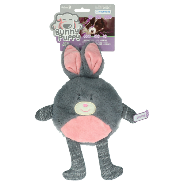 Bunny Puppy Flat Rabbit - Hondenspeelgoed - 35x17x3 cm Grijs Roze
