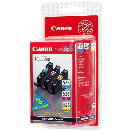Canon Inktpatroonset CLI-526 C/M/Y Pack (origineel)