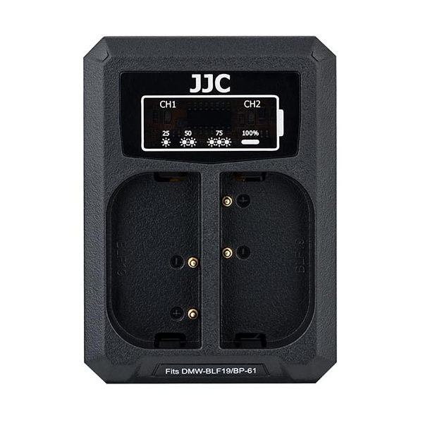JJC DCH-BLF19E USB Dual Battery Charger (voor Panasonic DMW-BLF19 en Sigma BP-61 accu)
