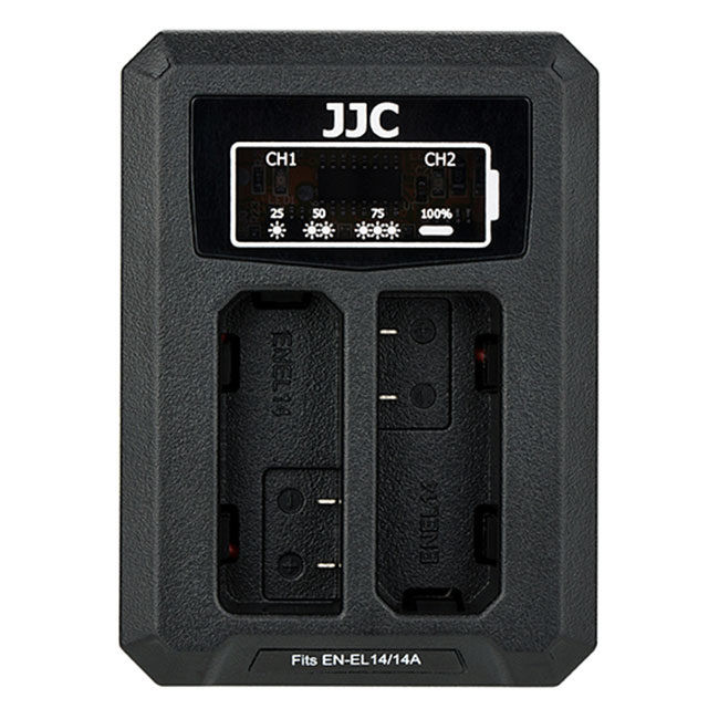 JJC DCH-ENEL14A USB Dual Battery Charger (voor Nikon EN-EL14/EN-EL14A)