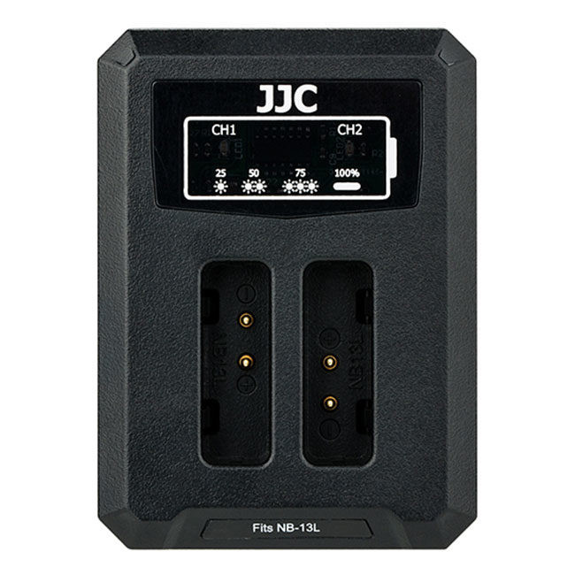 JJC DCH-NB13L USB Dual Battery Charger (voor Canon NB-13L)