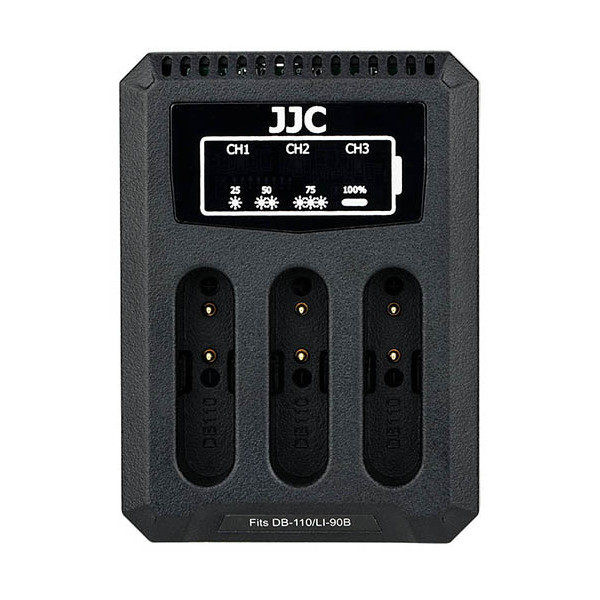 JJC DCH-DB110 USB Dual Battery Charger (voor Ricoh DB-110/Olympus LI-90B/Canon LP-E8)