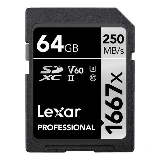 Lexar 64GB SD Pro UHS-II U3 V60 1667x geheugenkaart