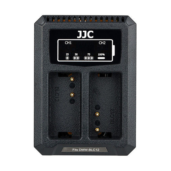 JJC DCH-BLC12 USB Dual Battery Charger (voor Panasonic DMW-BLC12/Sigma BP-51/Leica BP-DC12)