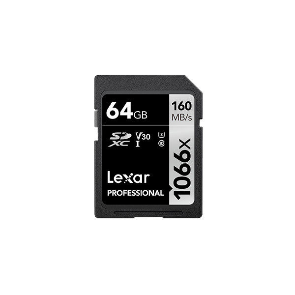 Lexar 64GB SD Pro UHS-I U3 V30 1066x 160MB/s geheugenkaart