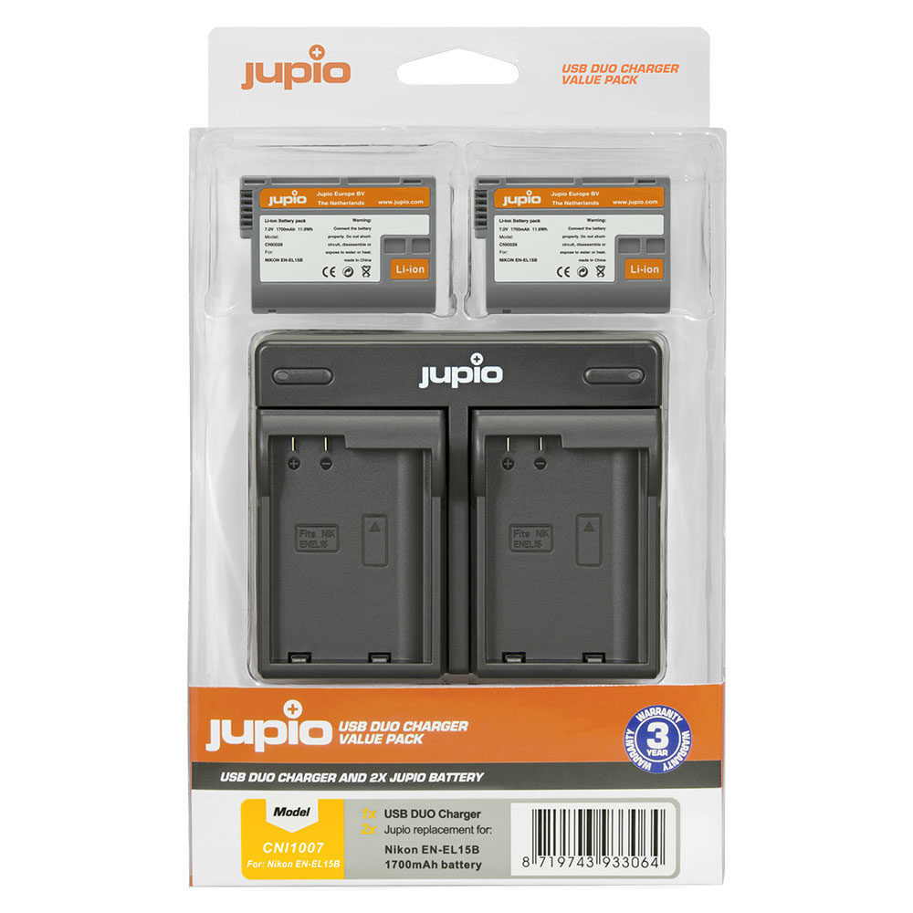 Nikon EN-EL15B USB Duo Charger Kit (Merk Jupio)
