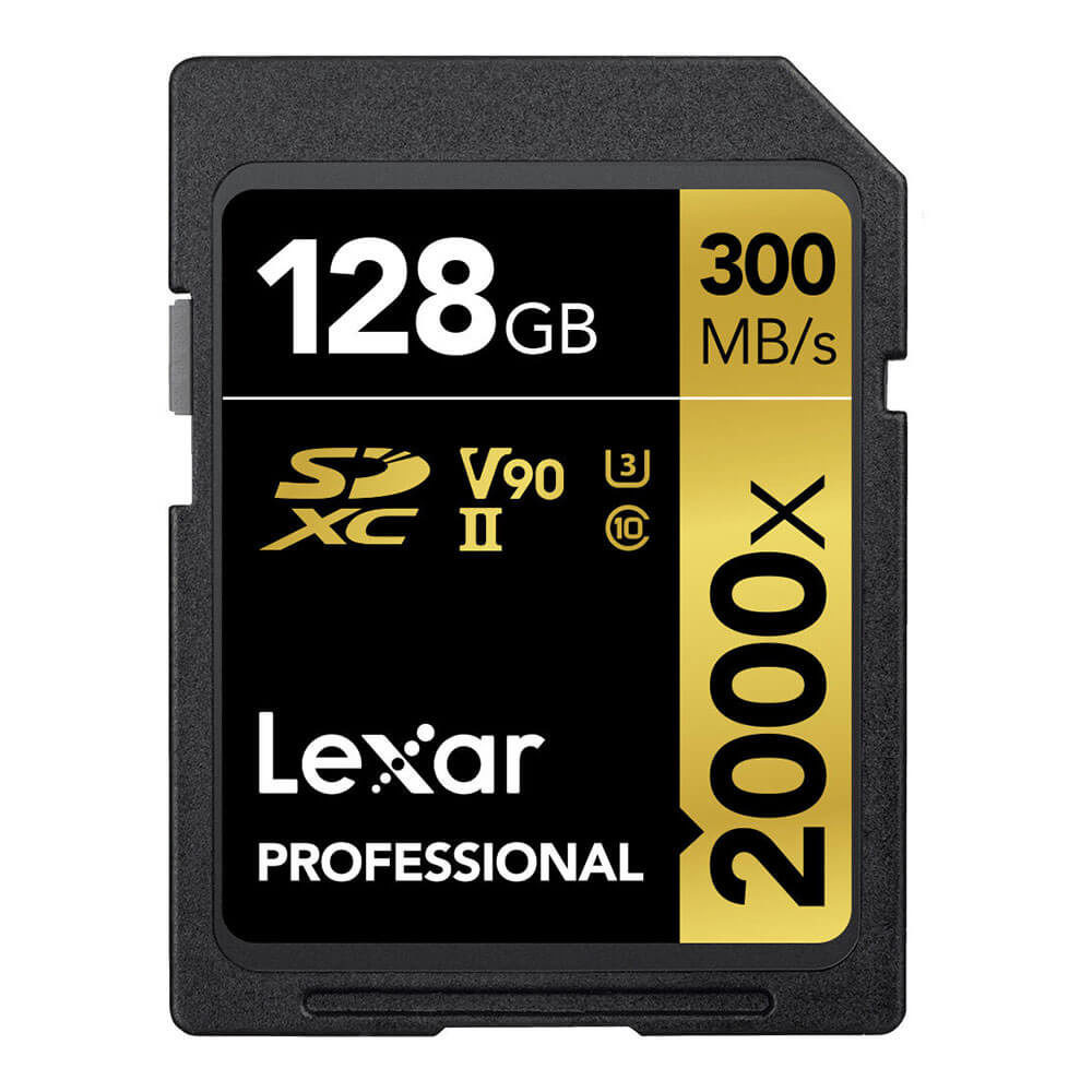 Lexar 128GB SDXC Pro UHS-II U3 V90 2000x 300MB/s geheugenkaart