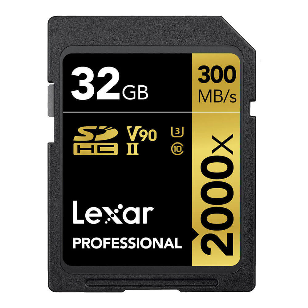 Lexar 32GB SDHC Pro UHS-II U3 V90 2000x 300MB/s geheugenkaart