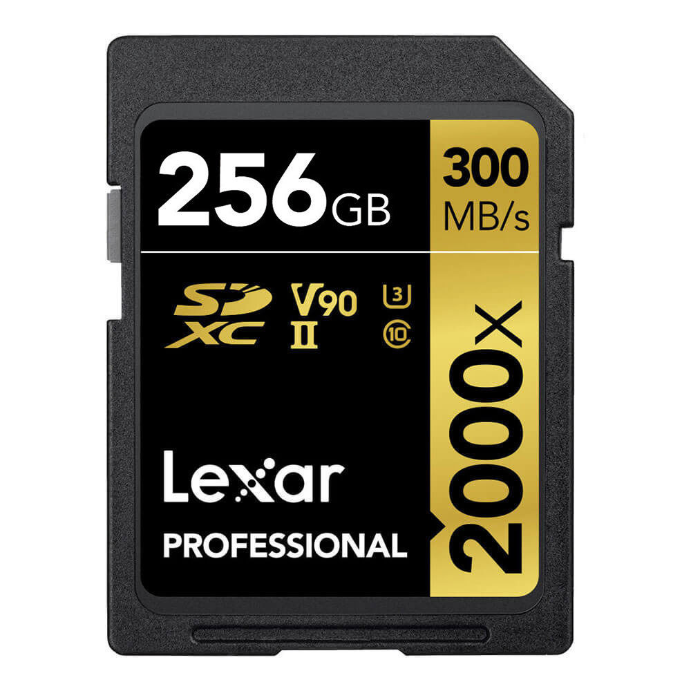 Lexar 256GB SDHC Pro UHS-II U3 V90 2000x 300MB/s geheugenkaart