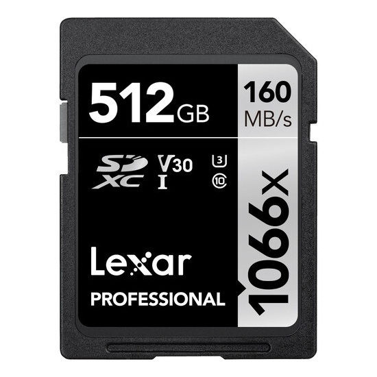 Lexar 512GB SD Pro UHS-I U3 V30 1066x 160MB/s geheugenkaart
