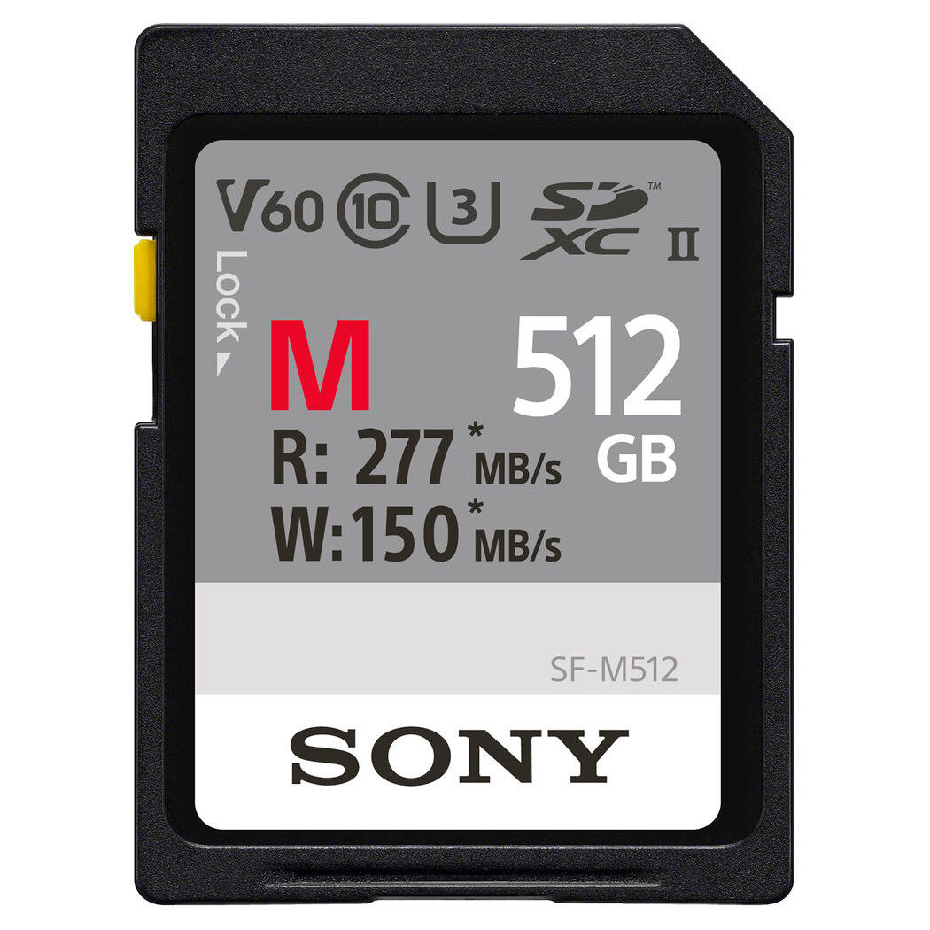 Sony 512GB SD SF-M-series UHS-II 277MB/s geheugenkaart