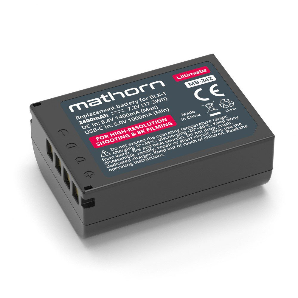 Mathorn MB-242 Ultimate accu USB-C (OM SYSTEM BLX-1)