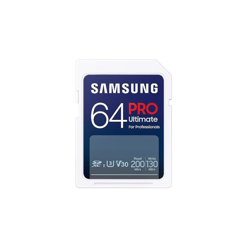 Samsung 64GB SDXC Pro Ultimate UHS-I U3 V30 200MB/s geheugenkaart