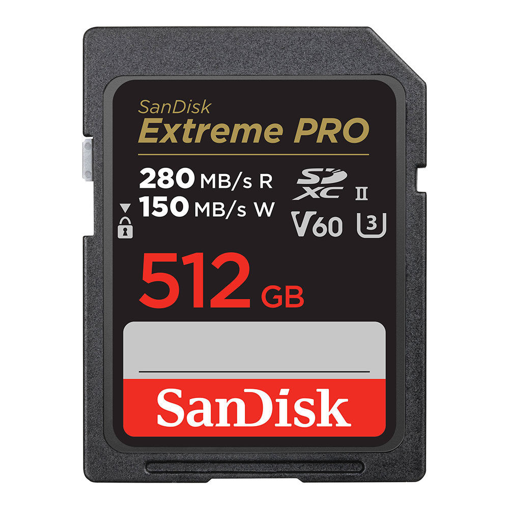 SanDisk 512GB SDXC Extreme Pro UHS-II U3 V60 280MB/s geheugenkaart
