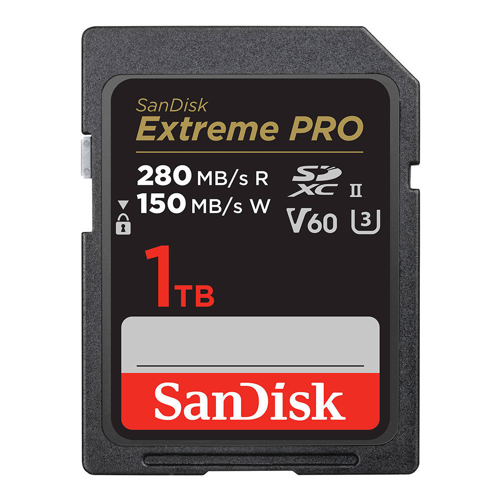 SanDisk 1TB SDXC Extreme Pro UHS-II U3 V60 280MB/s geheugenkaart