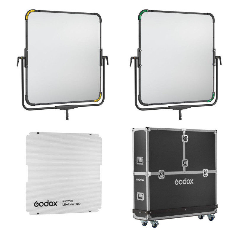 Godox LiteFlow 100 cine lighting reflector kit met flight case