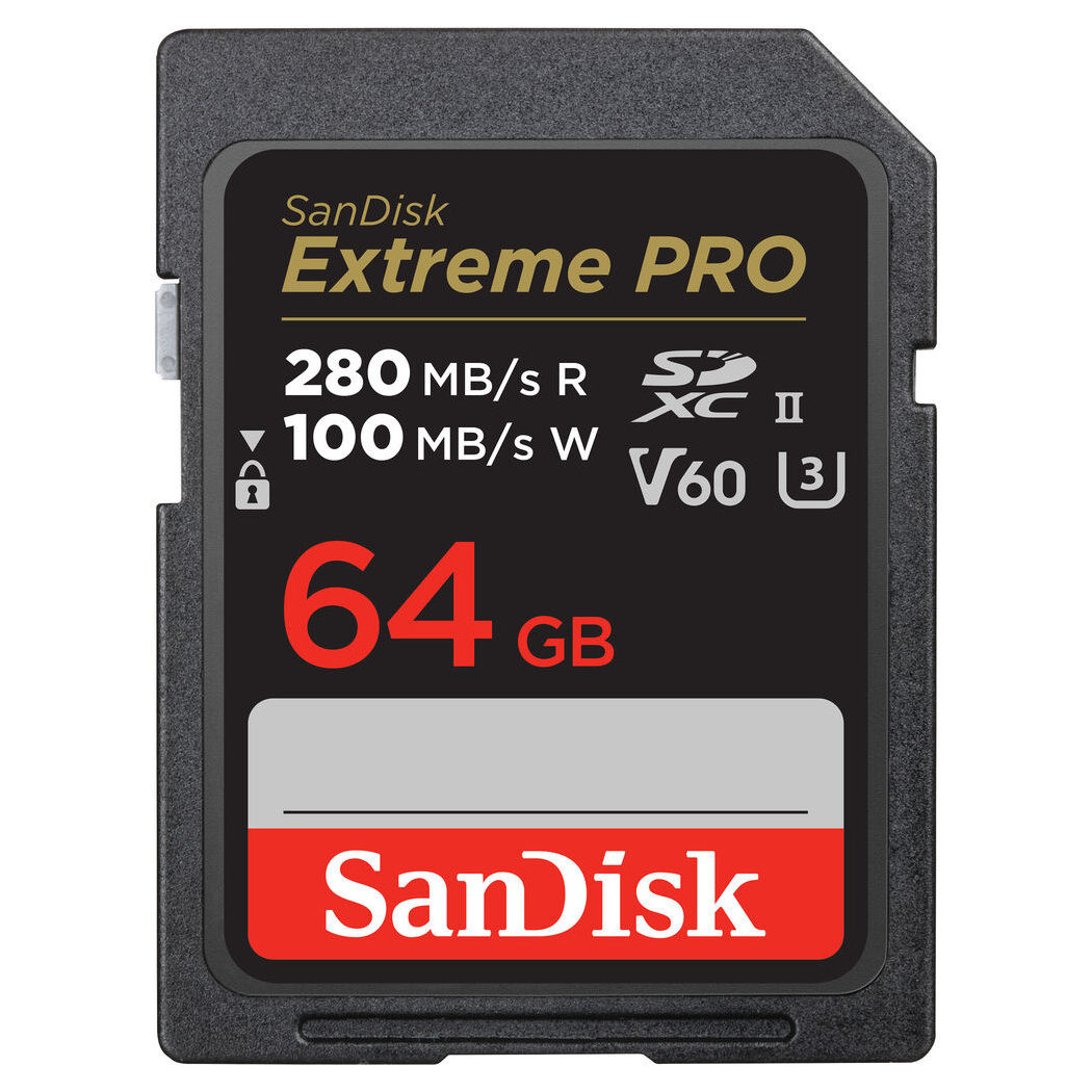 SanDisk 64GB SDXC Extreme Pro V60 UHS-II geheugenkaart