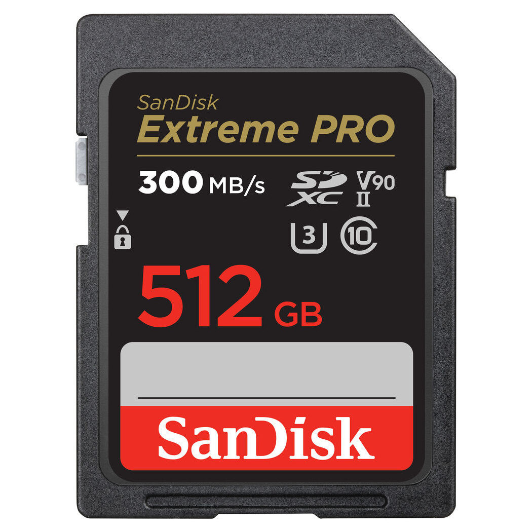 SanDisk 512GB SD Extreme Pro UHS-II 300MB/s geheugenkaart