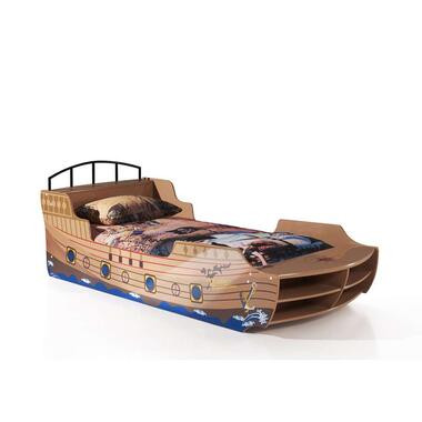 Vipack bed Piratenboot - bruin - 63x94,6x248 cm - Leen Bakker