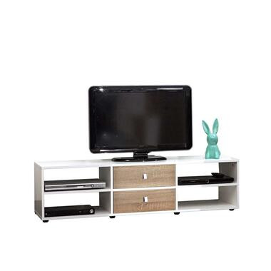 Symbiosis TV-meubel Kviljo - wit/eikenkleur - 37,2x148,5x40 cm - Leen Bakker