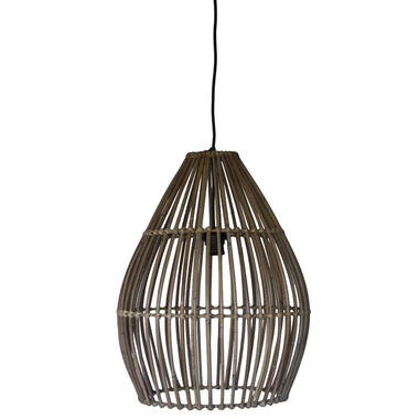 HSM Collection hanglamp - rotan - naturel - 40x51 cm - Leen Bakker