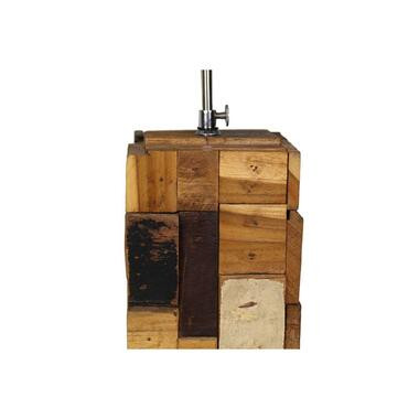 HSM Collection tafellamp - hout - 18x18x38 cm - Leen Bakker