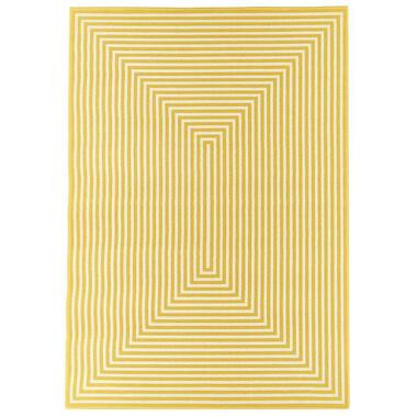 Floorita binnen/buitenvloerkleed Braid - geel - 133x190 cm - Leen Bakker