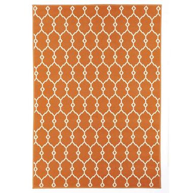 Floorita binnen/buitenvloerkleed Trellis - oranje - 160x230 cm - Leen Bakker