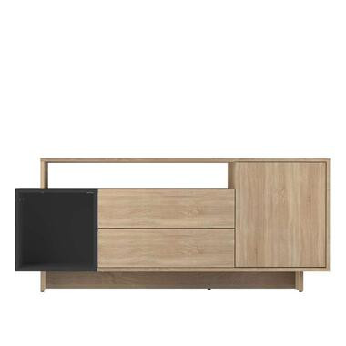 Symbiosis TV-meubel Kube - eikenkleur/zwart - 59,3x139,1x33 cm - Leen Bakker