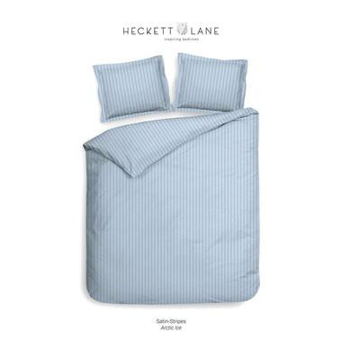 Heckett & Lane dekbedovertrek Uni Stripe - blauw - 200x220 cm - Leen Bakker