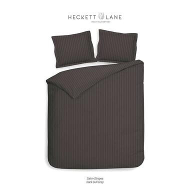 Heckett & Lane dekbedovertrek Uni Stripe - antraciet - 140x220 cm - Leen Bakker