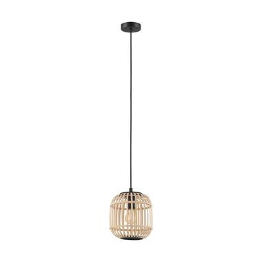 EGLO hanglamp Bordesly Ã˜21 cm - zwart/hout - Leen Bakker