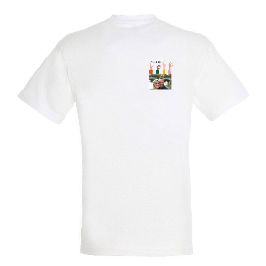 T-shirt voor mannen bedrukken - Wit - S