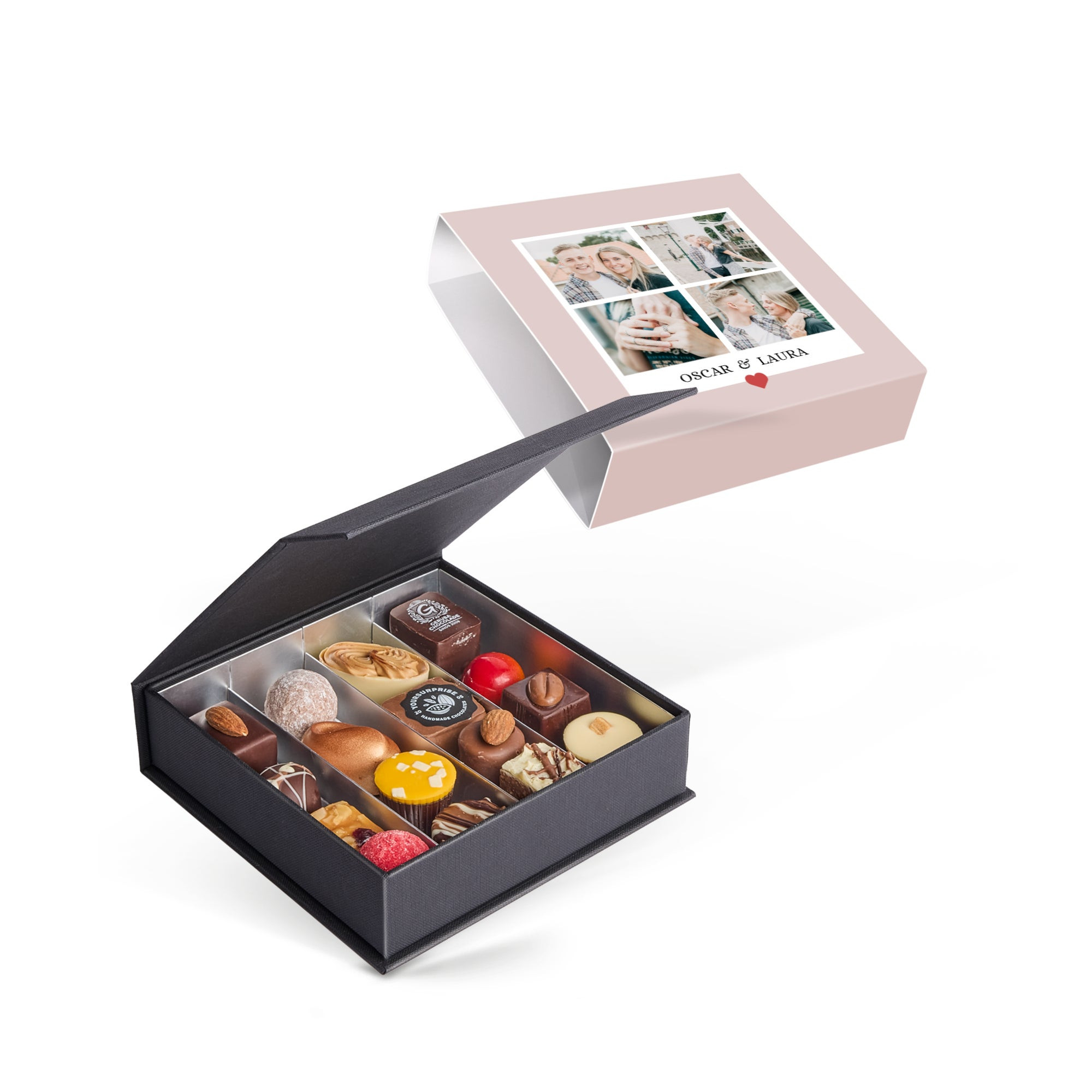 Luxe bonbon giftbox bedrukken - Valentijn (16 stuks)