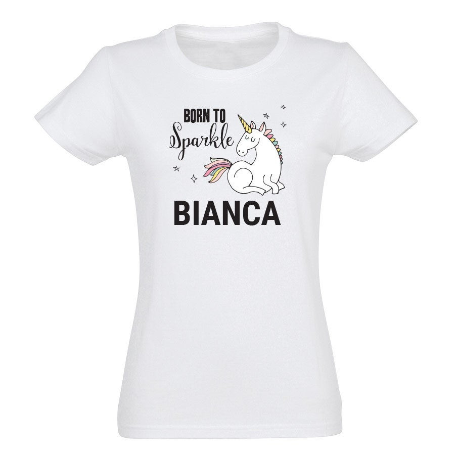 Unicorn T-shirt voor dames bedrukken - Wit - M