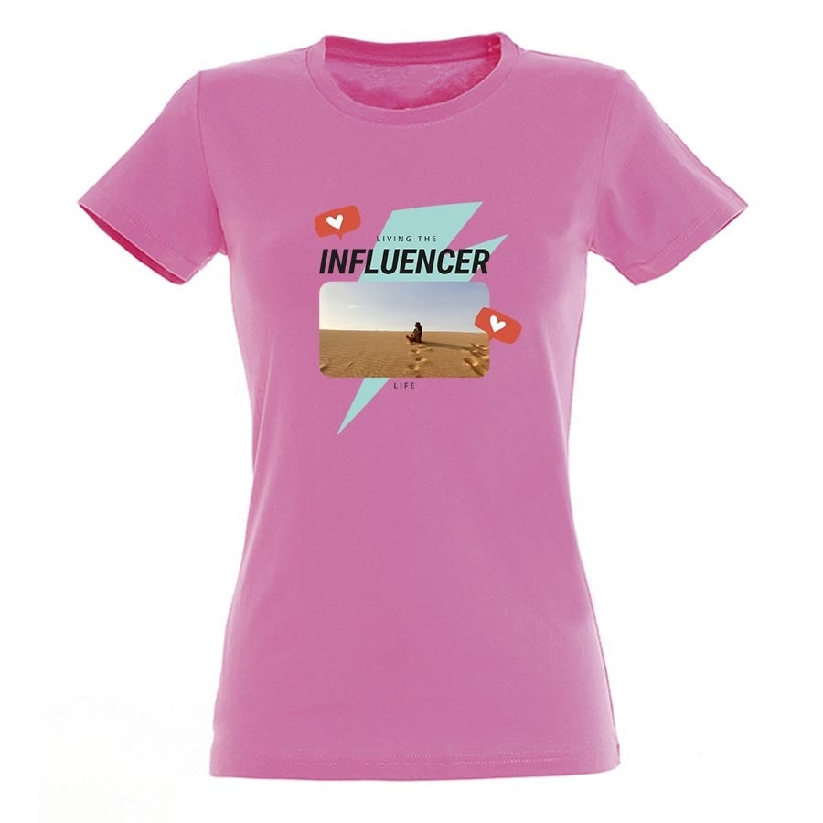 T-shirt voor vrouwen bedrukken - Roze - XL
