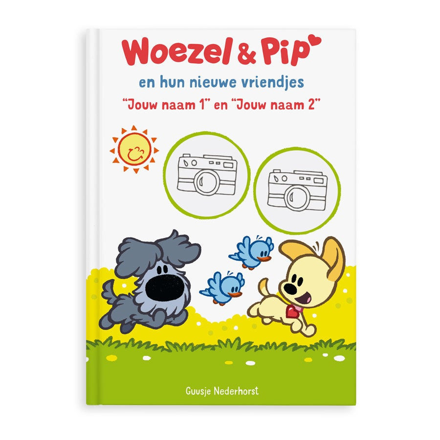 Boek met namen en foto&apos;s - Woezel en Pip tweelingeditie - XL boek (Hardcover)
