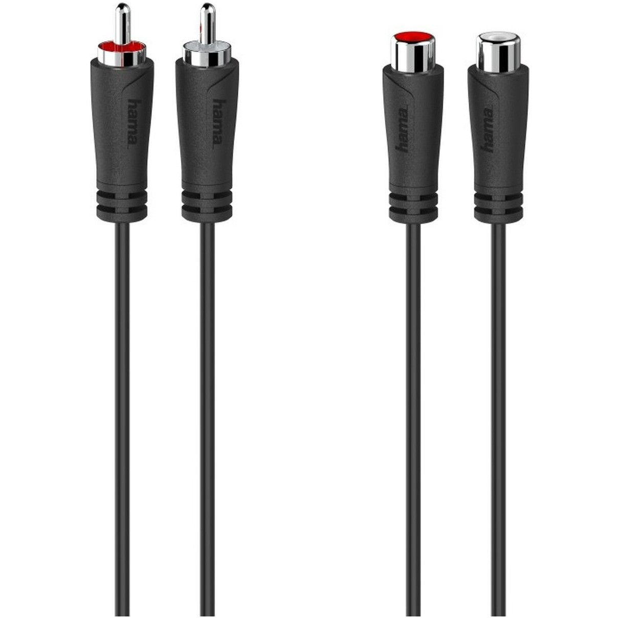 Hama Audio-verlengkabel, 2 cinch-stekkers - 2 cinch-koppelingen, 3,0 m Luidspreker kabel