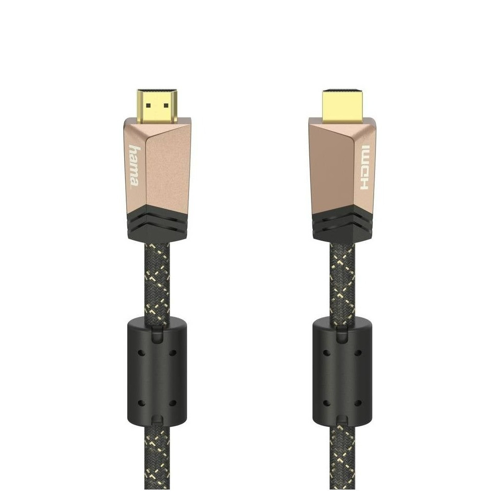Hama Premium HDMI-kabel met ethernet, ferriet, metaal, 1,5 m Optische kabel