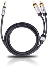Oehlbach Mobiele audiokabel, 3,5 mm jack naar cinch lengte 1,5 meter Extender Zwart