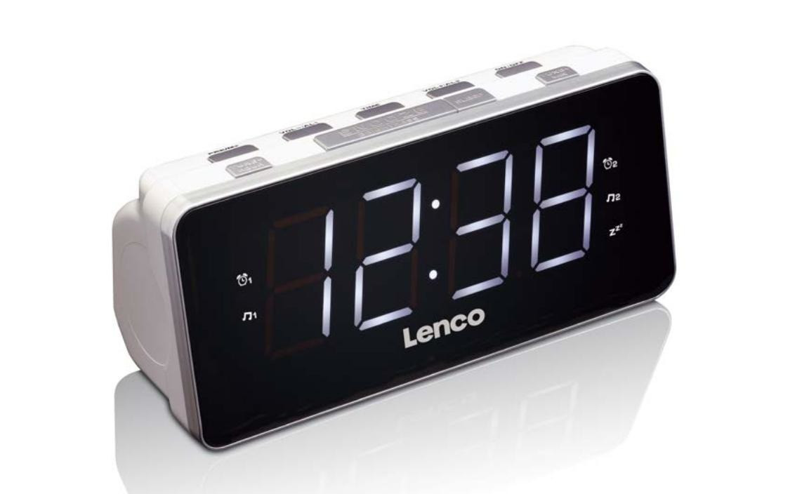Lenco CR-18 Wekker radio Wit