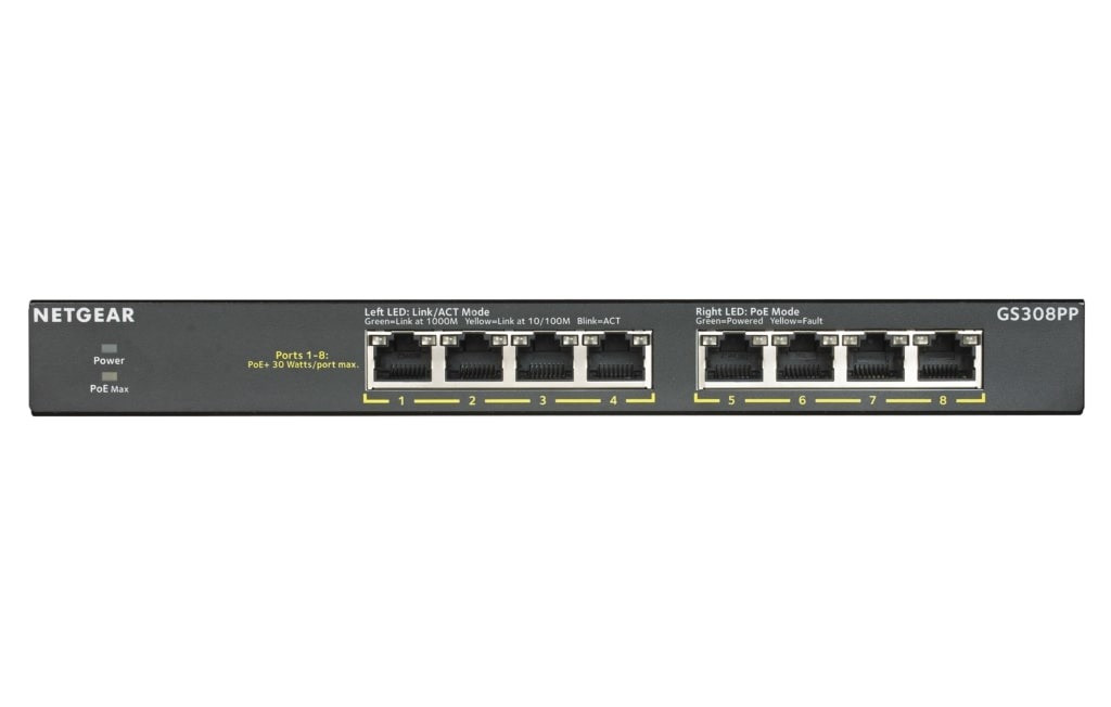 Netgear GS308PP-100EUS Switch Zwart