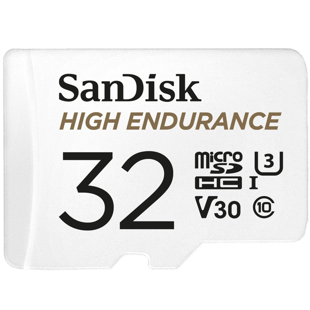 SanDisk MicroSDHC High Endurance 32GB incl SD adapter Micro SD-kaart Wit