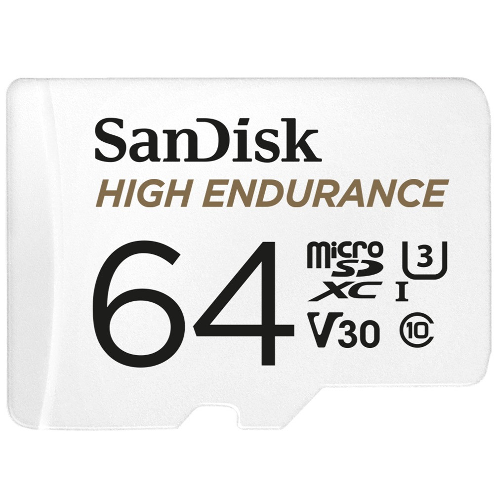 SanDisk MicroSDHC High Endurance 64GB incl SD adapter Micro SD-kaart Wit