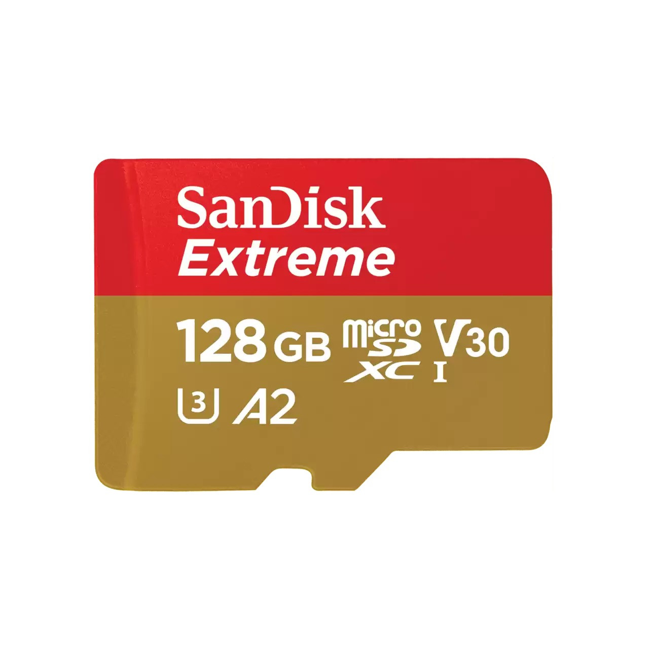 SanDisk MicroSDXC Extreme 128GB 190/90 mb/s - A2 - V30 - SDA - Rescue Pro DL 1Y Micro SD-kaart Goud